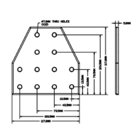 41-165-1SS MODULAR SOLUTIONS TIE PLATE 180MM X 180MM X 6MM T SHAPE WITH STAINLESS STEEL HARDWARE